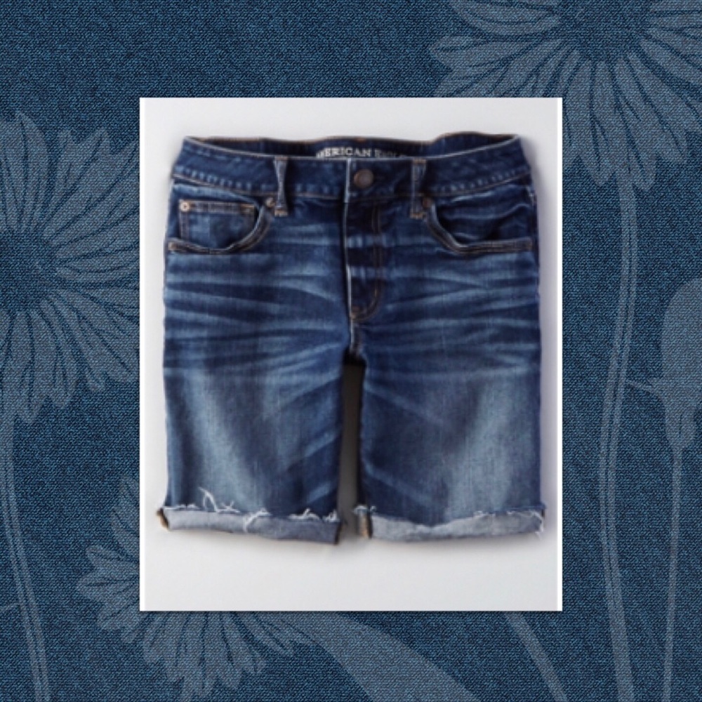 AEO Slouchy Bermuda Denim Shorts Sz 6